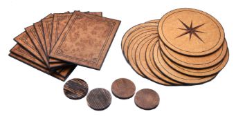 ϒ A set of ten circular burr ash and inlaid placemats