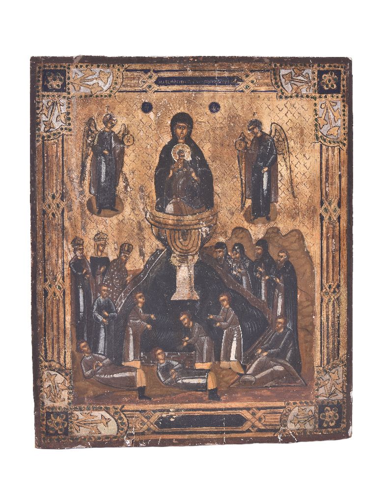 A Russian Provincial School icon of The Mother of God 'Joy to all who grieve'