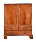 A George III mahogany linen press