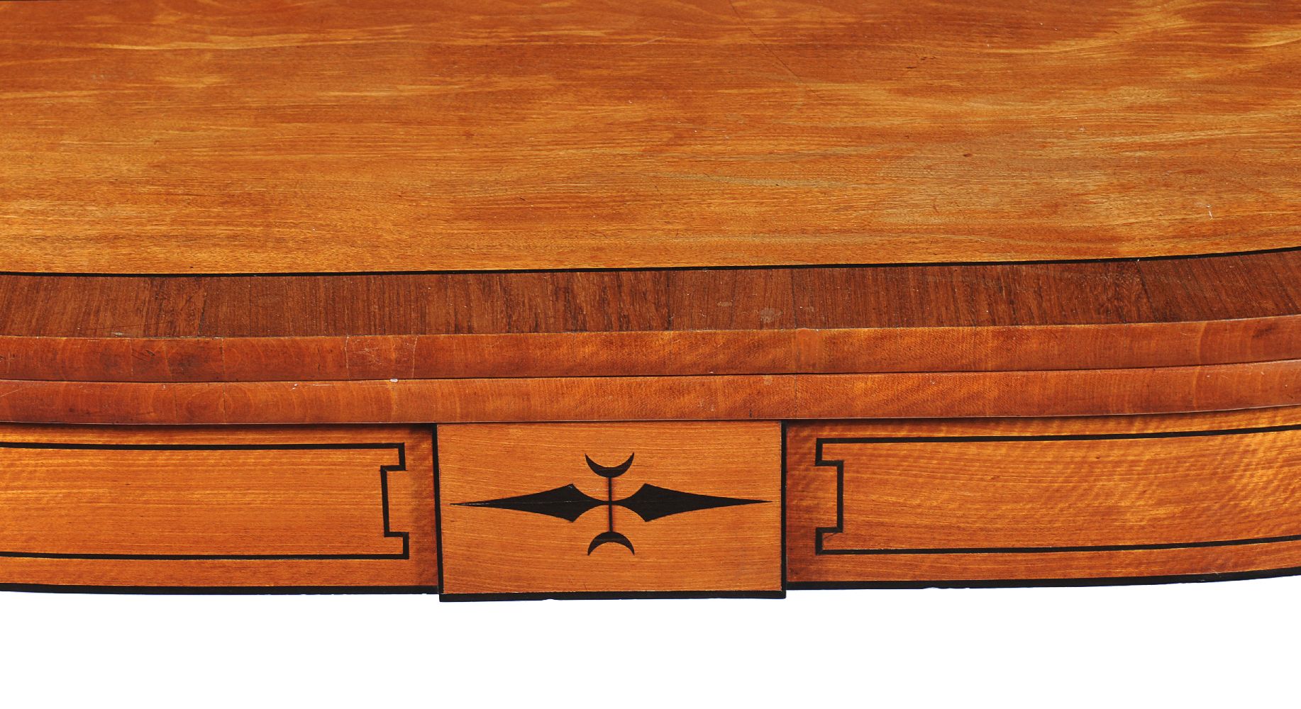 A Regency satinwood and ebonised inlaid folding card table - Image 5 of 7