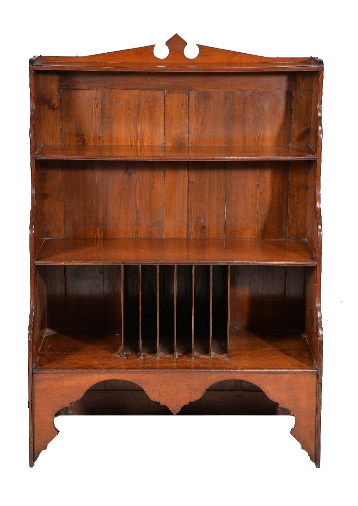 A solid walnut 'waterfall' bookcase