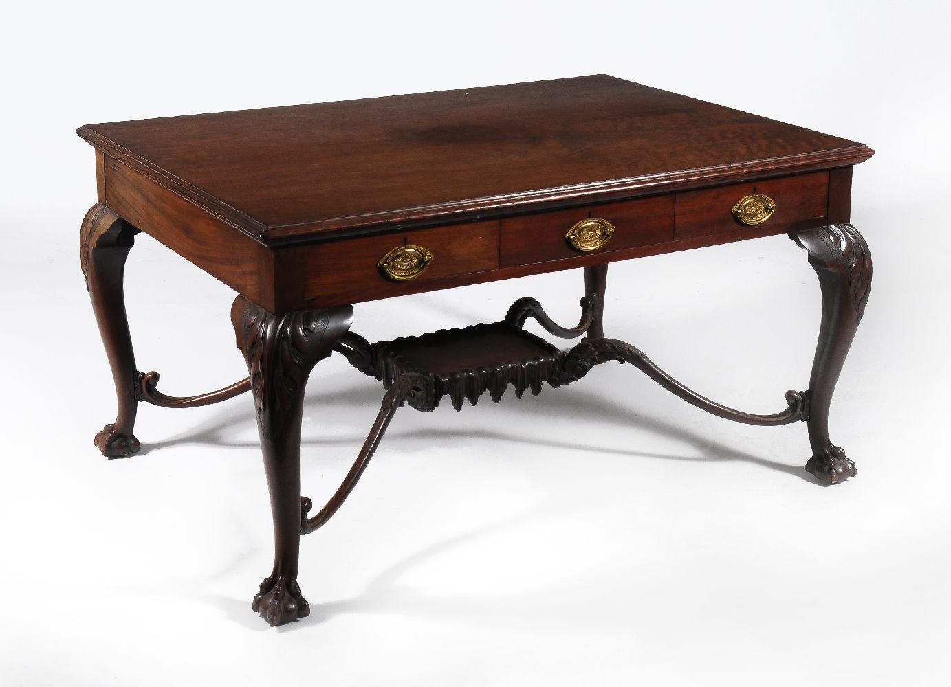 A mahogany library table in George III style