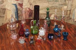 A assortment of mostly Continental clear and coloured glass