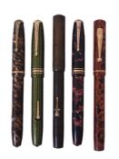 A collection of five Conway Stewart fountain pens