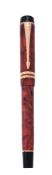 Parker, Duofold International, a red marbled fountain pen