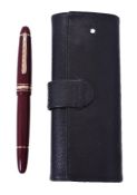 Montblanc, Meisterstuck 147 Traveller, a burgundy fountain pen