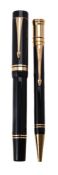 Parker, Duofold Centennial, a black fountain pen and ball point pen