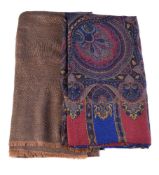 Loewe, a brown silk and wool scarf