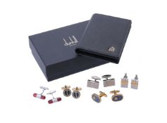A collection of cufflinks by Dunhill