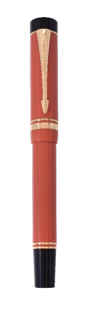 Parker, Duofold Centennial, an orange fountain pen