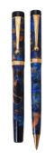 Visconti, Ponte Vecchio, a blue marbled ball point pen and propelling pencil