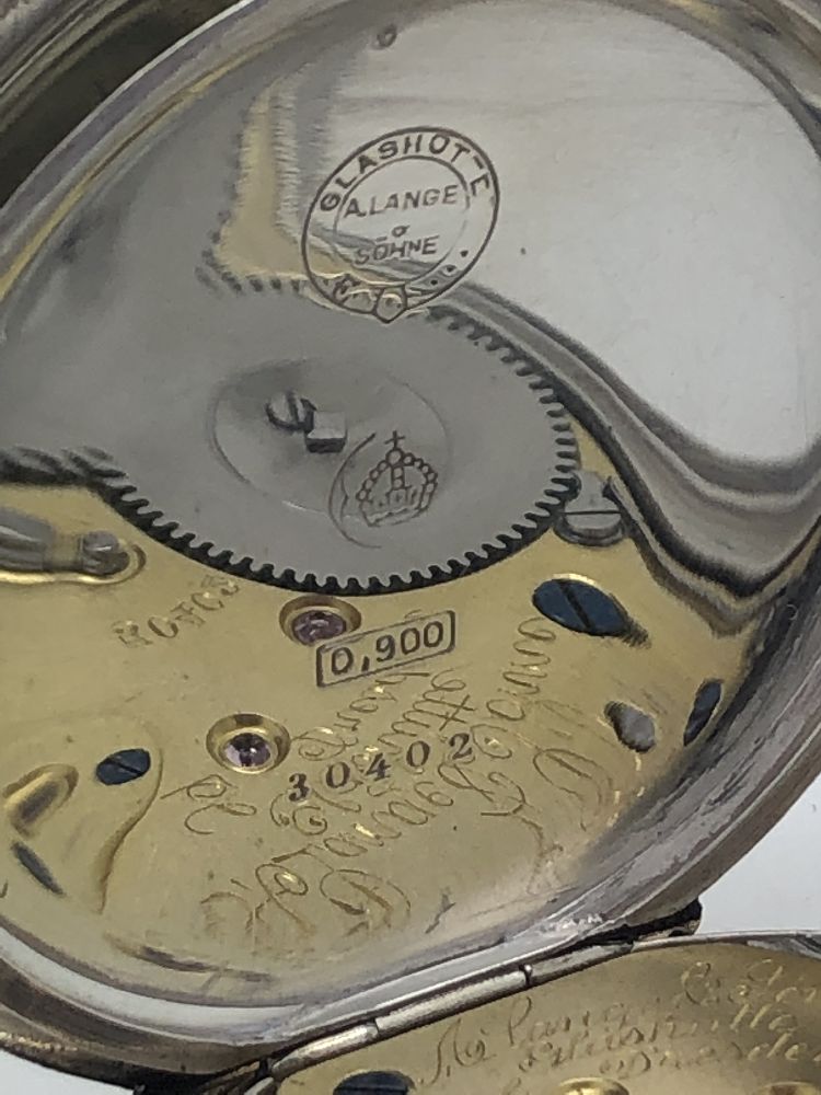 A. Lange & Sohne,Silver open face keyless wind pocket watch - Image 2 of 2