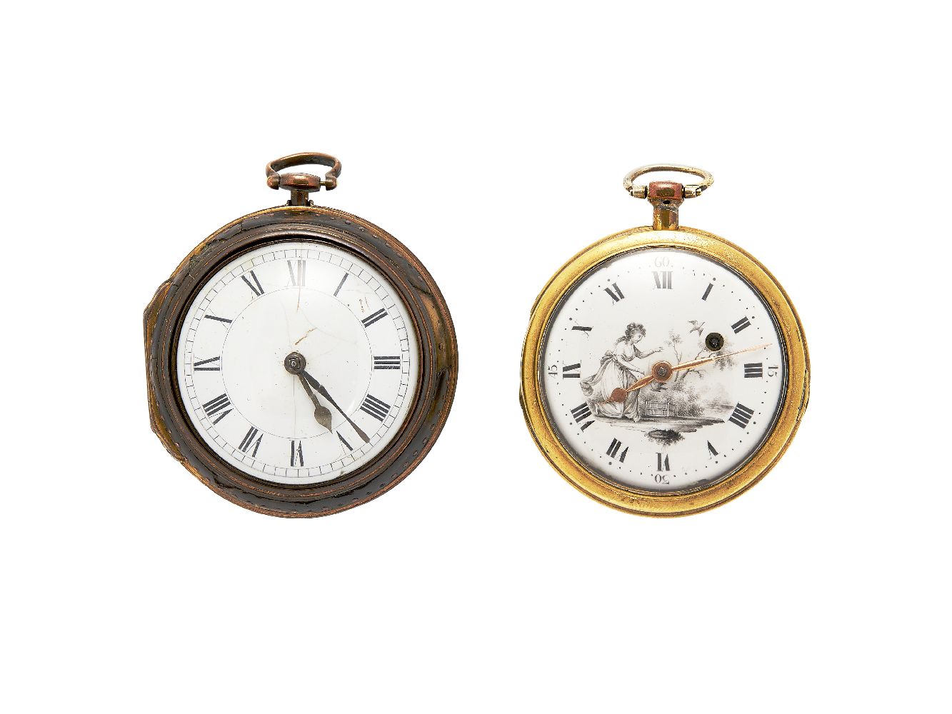 ϒ William Hughes, London, Gilt metal and tortoiseshell pair cased pocket watch