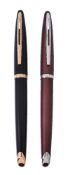 Waterman, Carene, a black fountain pen and a maroon ball point pen