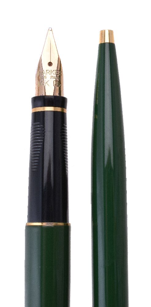Parker, 75 Custom, a green laque fountain pen and ball point pen - Image 2 of 2