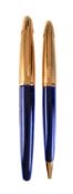 Waterman, Edson, a blue fountain pen and ball point pen