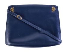 Salvatore Ferragamo, a blue leather handbag