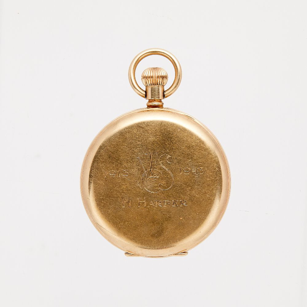 J. W. Benson, London, 9 carat open face keyless wind pocket watch - Image 2 of 2