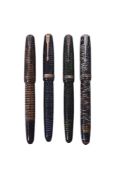 Parker, Vacumatic, four striped fountain pens