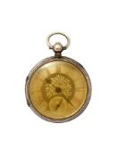 Unsigned,Silver open face pocket watch