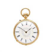 Unsigned,Gold coloured open face keyless wind pocket watch