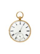 Unsigned,18 carat gold open face pocket watch