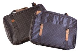 Louis Vuitton, a pair of coated canvas suitcases