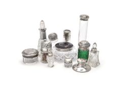 ϒ A collection of silver mounted glass items