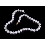 A cultured pearl necklace