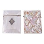 ϒ Two Victorian mother of pearl veneered card cases