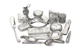 A collection of small silver