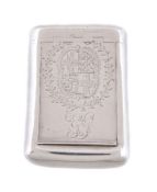A George III silver curved rectangular snuff box by William Boot