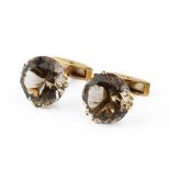 A pair of smoky quartz cufflinks