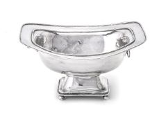 An Italian silver oblong pedestal dish by Cacchione Bros