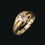 A Victorian 18 carat gold single stone diamond ring