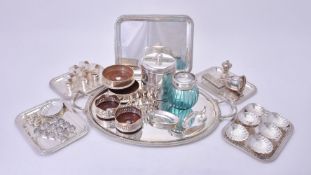 A collection of silver mounted and plated wares