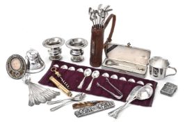 A collection of silver and base metal items