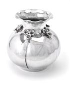 An Italian silver bulbous vase