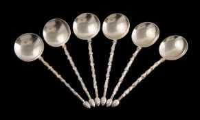 A set of six Victorian silver gilt spoons by Martin