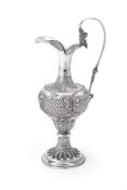 An Italian silver ewer and stand