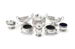 A collection of silver cruet items