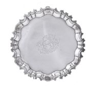An Irish silver shaped circular salver perhaps William Williamson