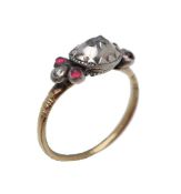 An antique diamond and garnet ring