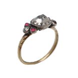 An antique diamond and garnet ring