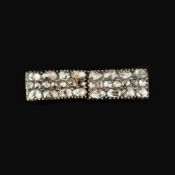 A rose cut diamond set panel brooch