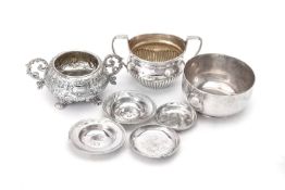 Three silver sugar bowls