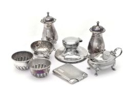 A collection of small silver mainly cruet items