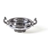 A silver twin handled footed bowl by Wakely & Wheeler