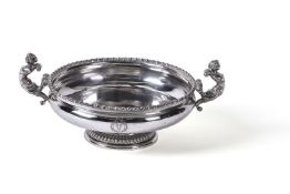 A silver twin handled footed bowl by Wakely & Wheeler