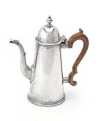 A silver straight-tapered coffee pot by S. J. Phillips Ltd